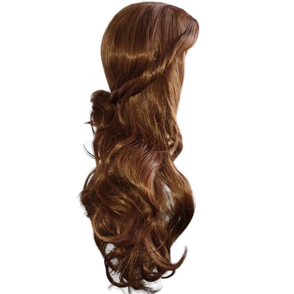 NIB Long Brunette Wig With a Hint of Red and a Removable Bun - Picture 6 of 6